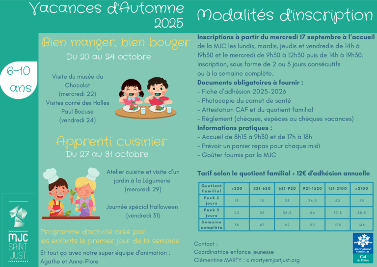 Vacances d'Automne 6-10 ans 2025