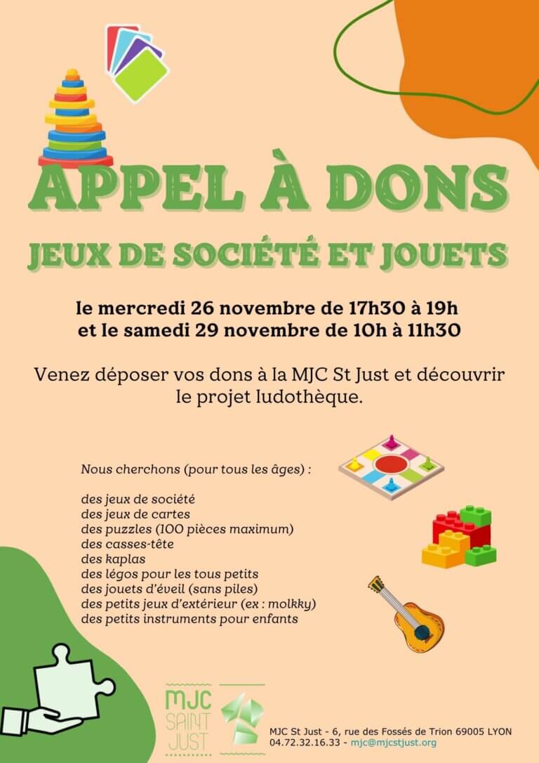 appel à dons ludotheque