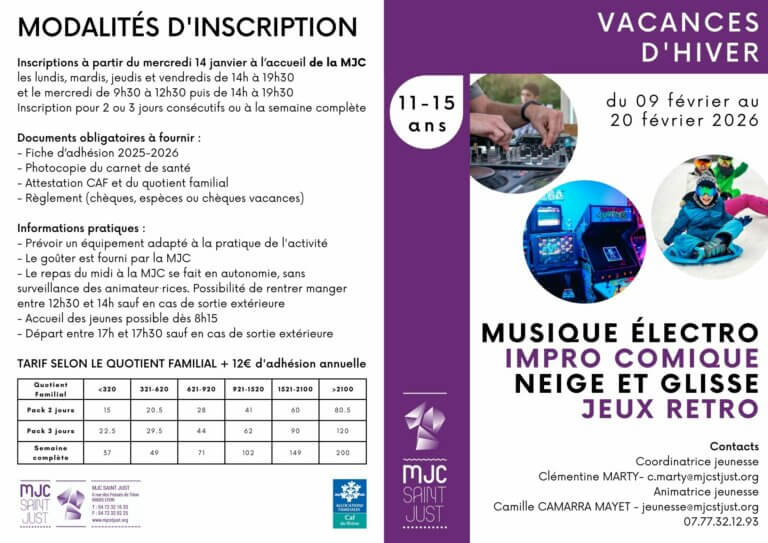 flyer vacances ados
